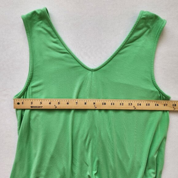 Kettlewell Colours Sleeveless Layered V-Neck Lime Green Tank Top Casual Spring - Picture 7 of 8